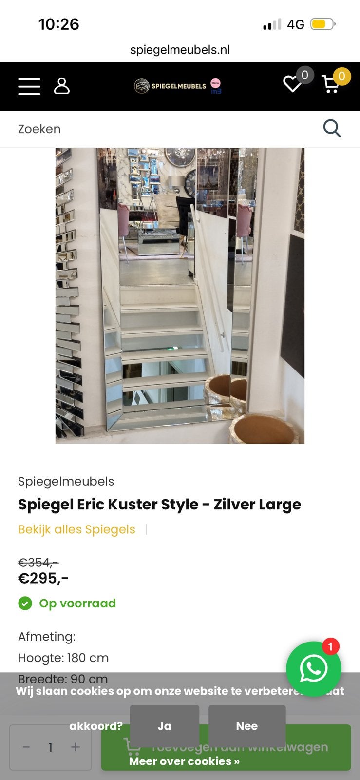 Spiegel erickuster, Ophalen, Zo goed als nieuw