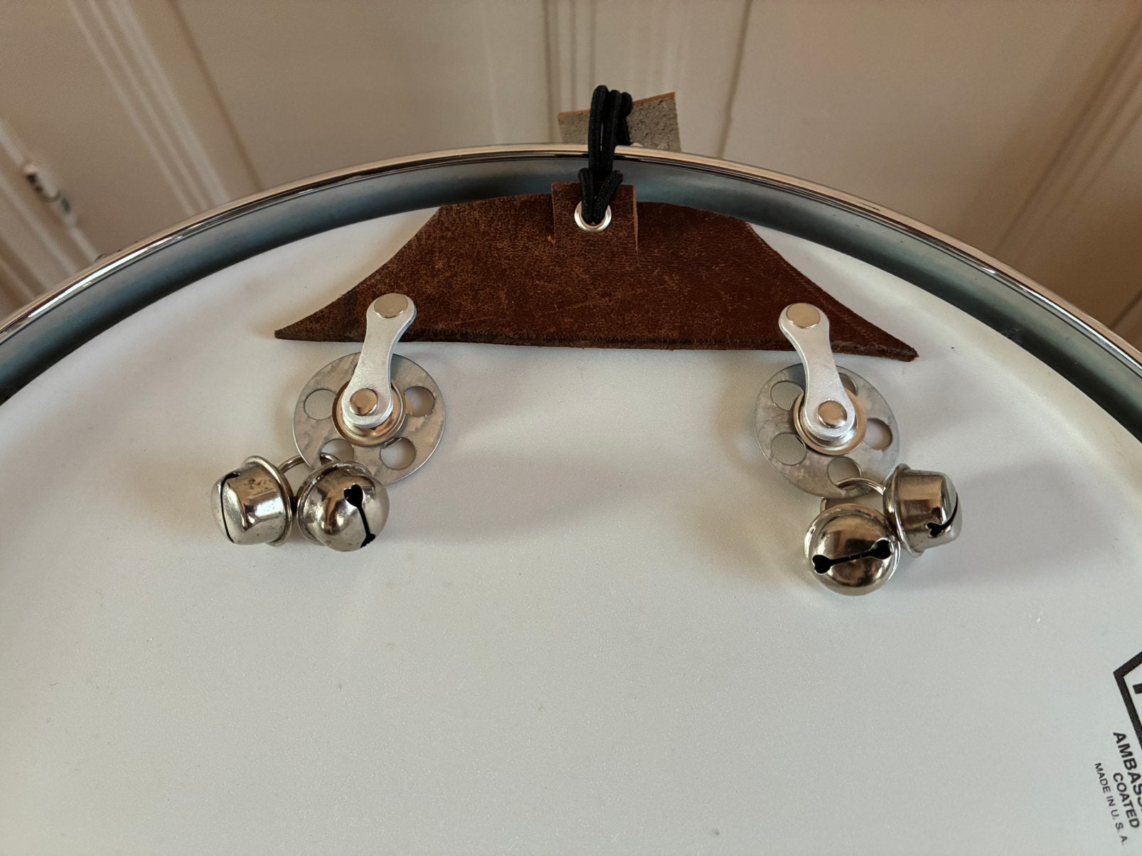 Snare Drum Demper met Jingle Effect, echt Leer, + Fast Clip, Gebruikt, Verzenden, NL, Melodische percussie