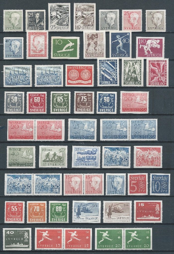 B230 – Zweden – kavel postfris (periode 1951-1959), Ophalen of Verzenden, Zweden, Postfris