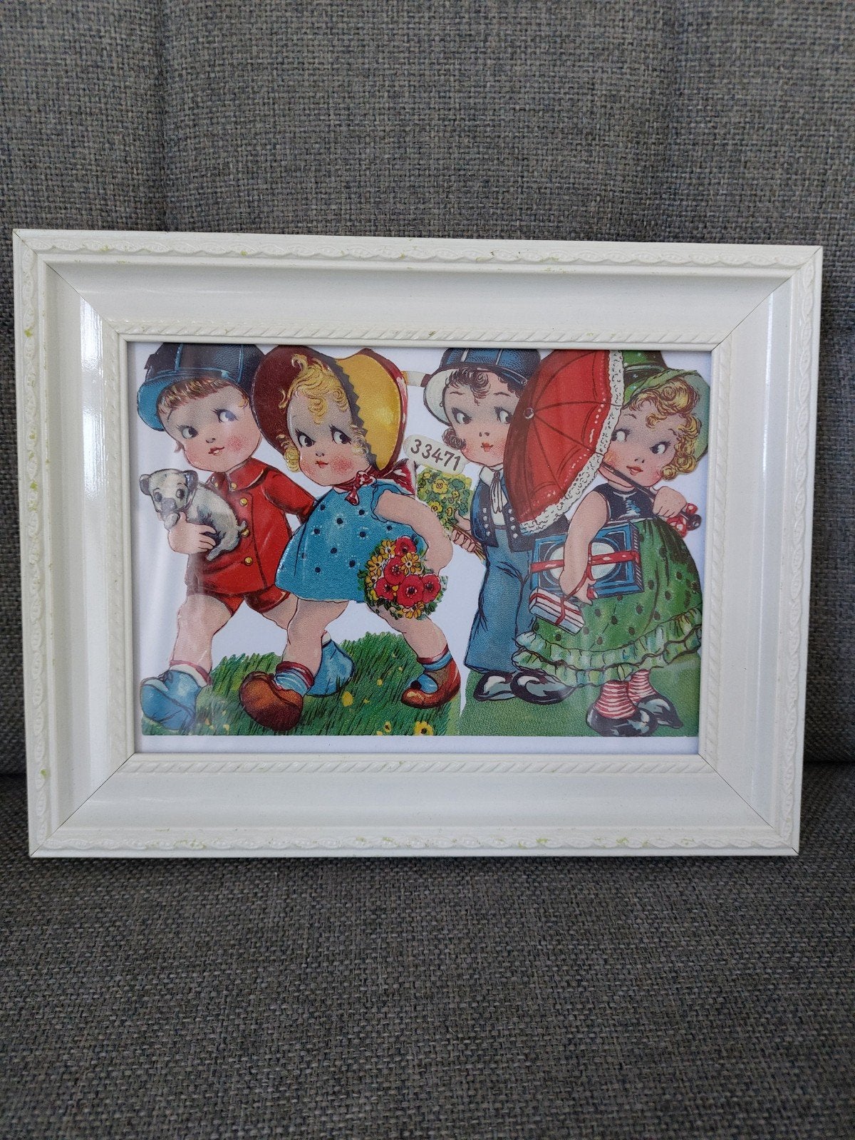 Oud poëzie plaatje ingelijst, Ophalen of Verzenden