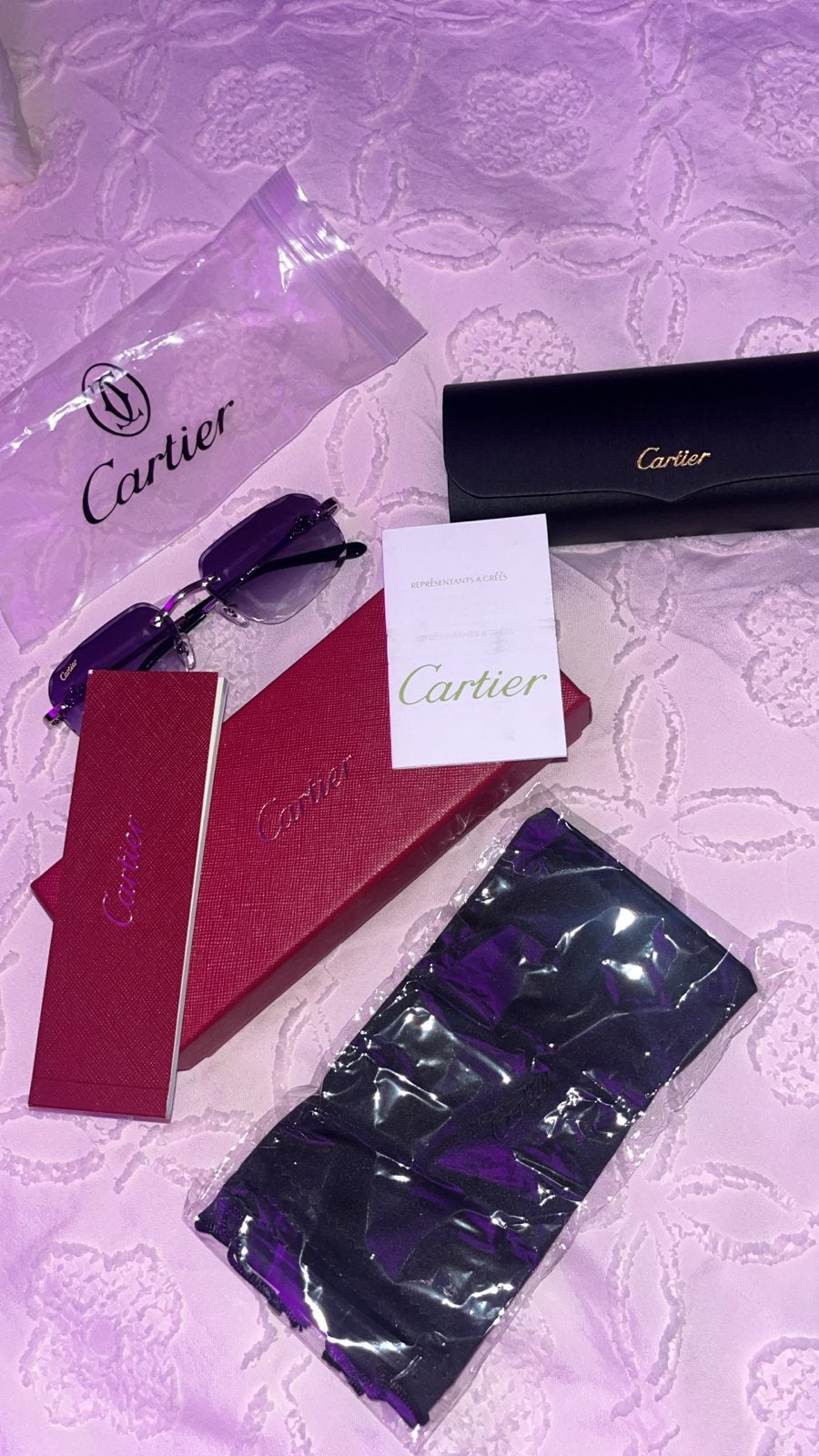 Cartier daimond cut zilvere zonnebril met accessoires, Overige merken, Zonnebril, Nieuw, Ophalen of Verzenden