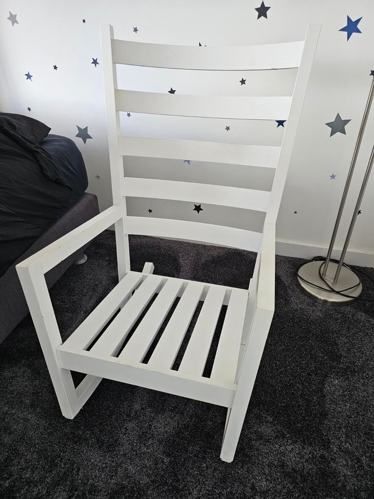 Witte schommelstoel, Huis en Inrichting, Stoelen, Ophalen, Wit, Eén