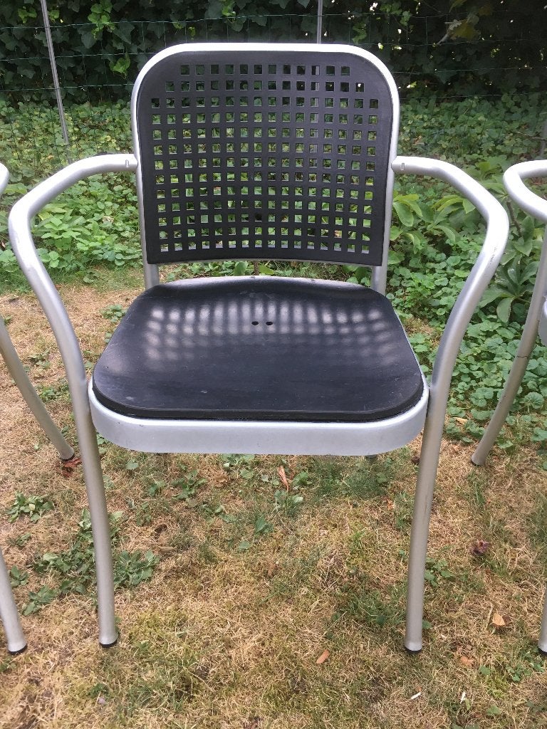 DePadova Silver Chairs armstoelen met versterkte zitting, Huis en Inrichting, Zwart, Design, Ophalen of Verzenden, Vijf, Zes of meer stoelen