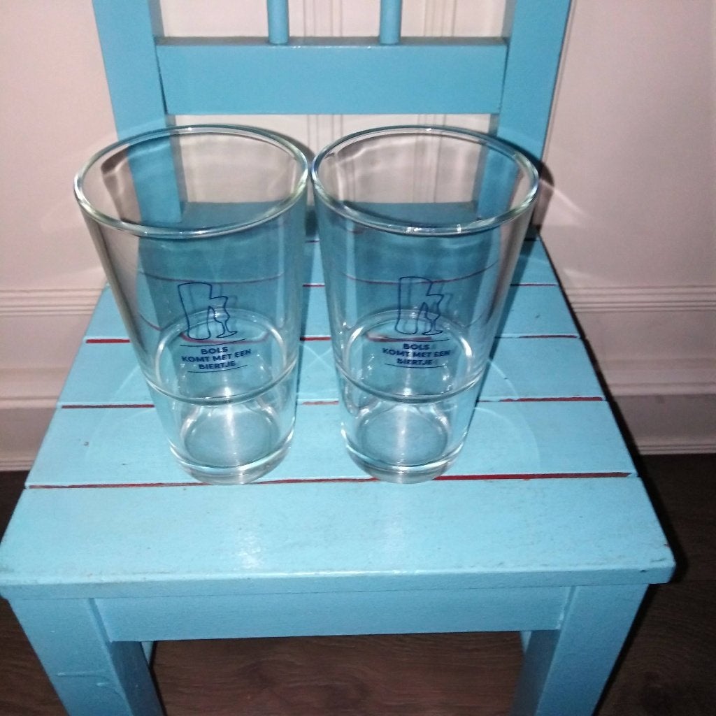 Bols glas bols komt met een biertje 2 stuks, Ophalen, Zo goed als nieuw, Overige typen