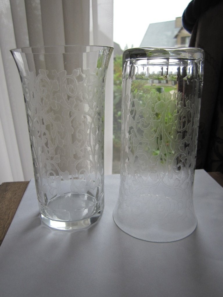 Drie antieke Baccarat cristal orangeade glazen -, Verzenden
