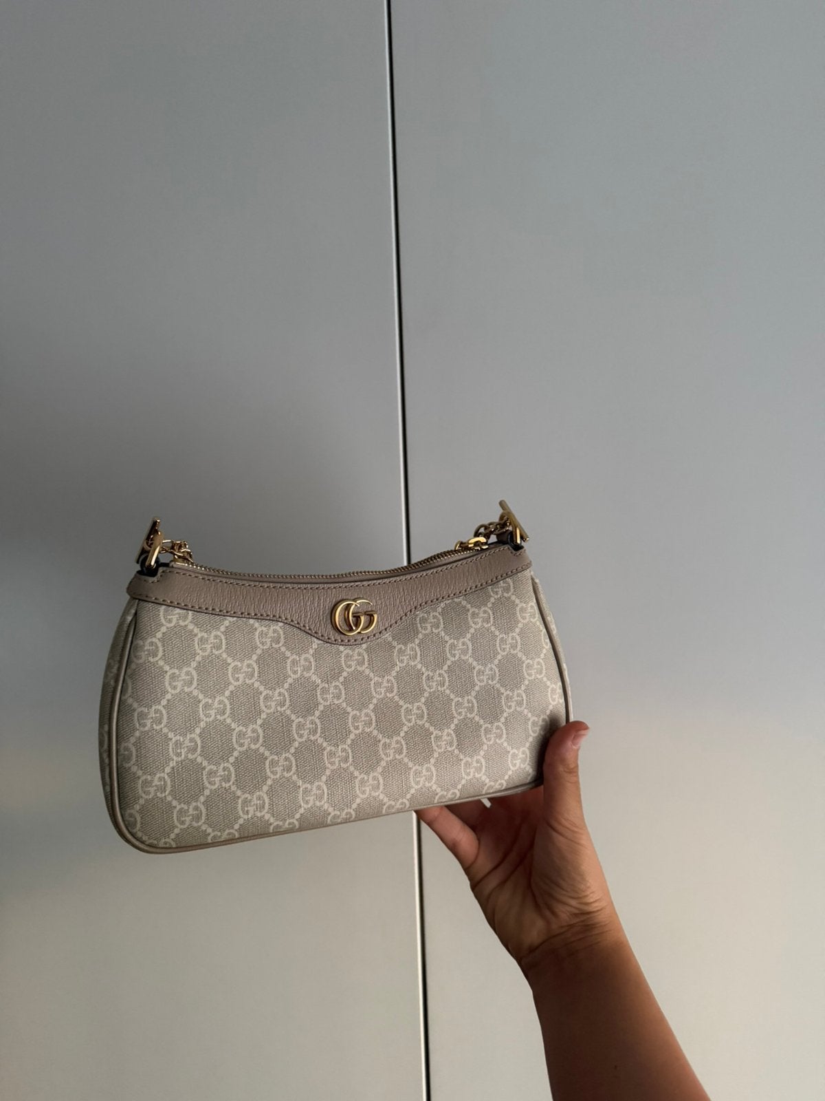 Gucci Ophidia small beige bag, Ophalen of Verzenden, Zo goed als nieuw, Beige, Handtas
