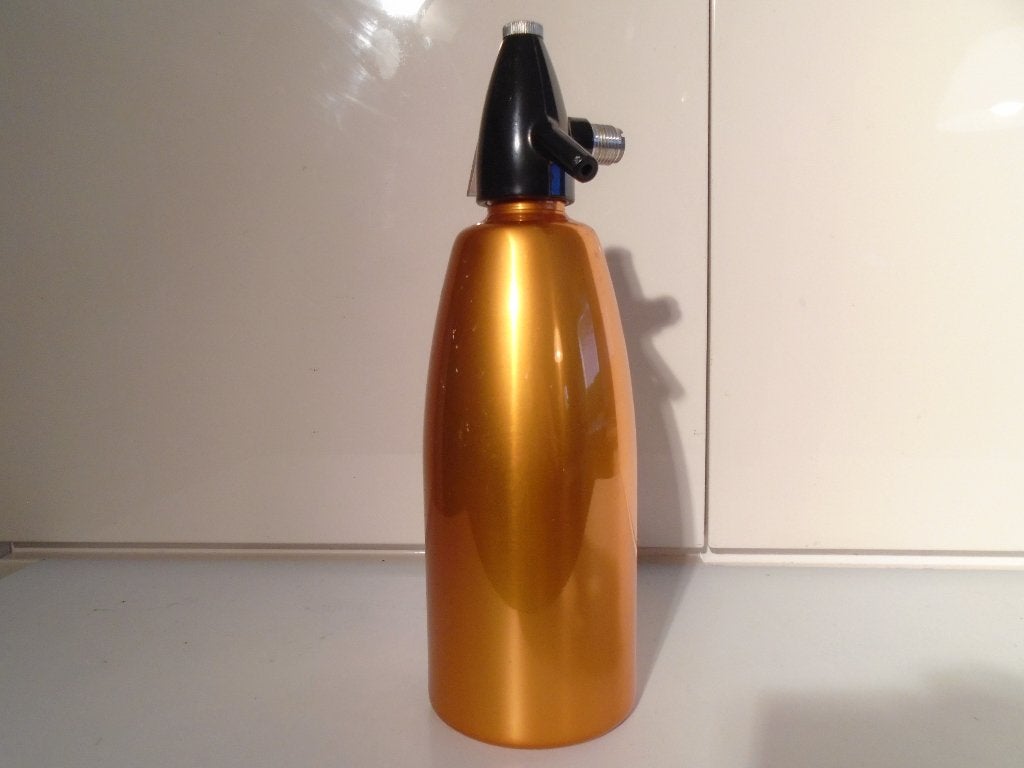 Koperkleurige spuitwater fles 31cm voor decoratie, Ophalen of Verzenden, Huis en Inrichting