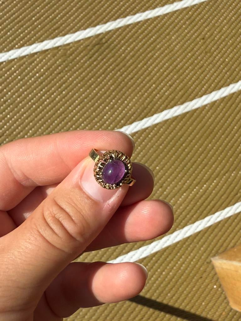 Massieve ring amethist, Ophalen of Verzenden, Zo goed als nieuw, 17 tot 18, Dame