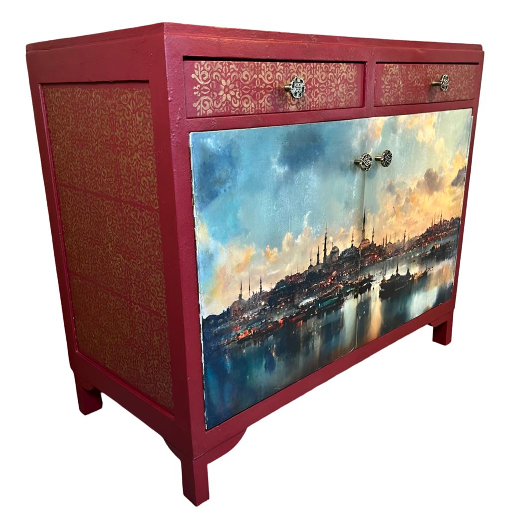 Romantisch Dressoir  -Bluegoose Vintage, Huis en Inrichting, Ophalen, Met plank(en), 50 tot 100 cm, Zo goed als nieuw
