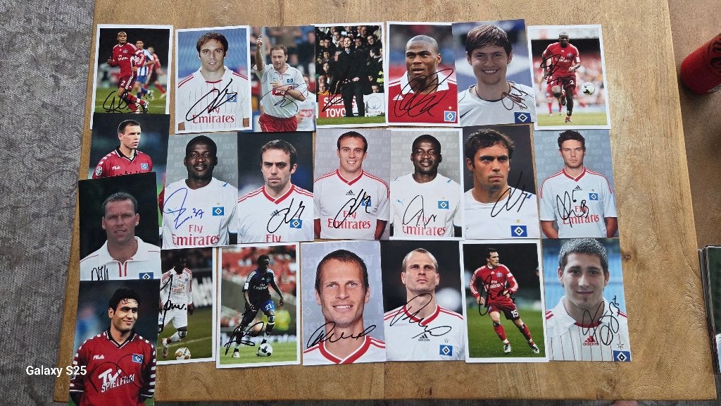 22x Pakket HSV foto's originele handtekeningen, Verzamelen, Ophalen of Verzenden, Zo goed als nieuw, Buitenlandse clubs, Spelerskaart