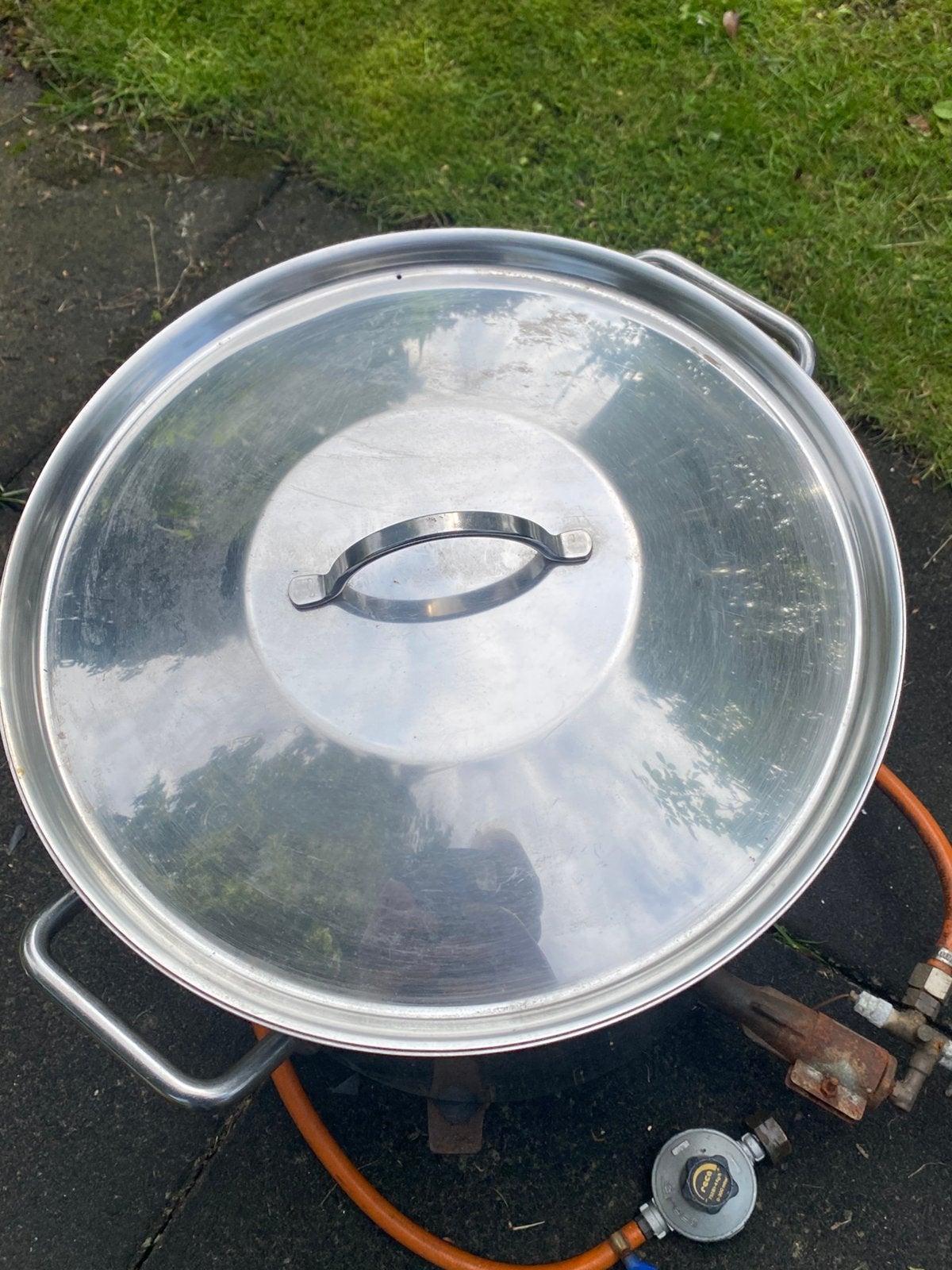Grote kookpan, Ophalen of Verzenden, Gebruikt, Rvs