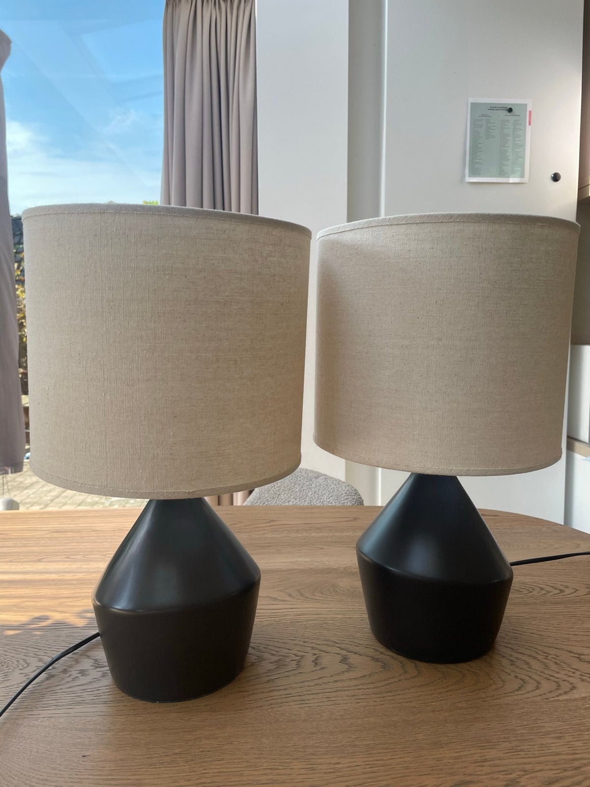 Set van 2 Kwantum tafellampen / nachtkastlampen, Ophalen, Overige merken, Nachtlamp, Zo goed als nieuw