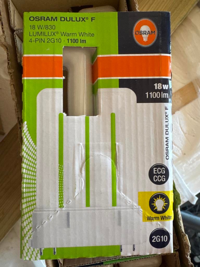 Osram Dulux F 18W/830 spaarlamp 9 stuks, Minder dan 30 watt, Nieuw, Overige fittingen, Ophalen of Verzenden