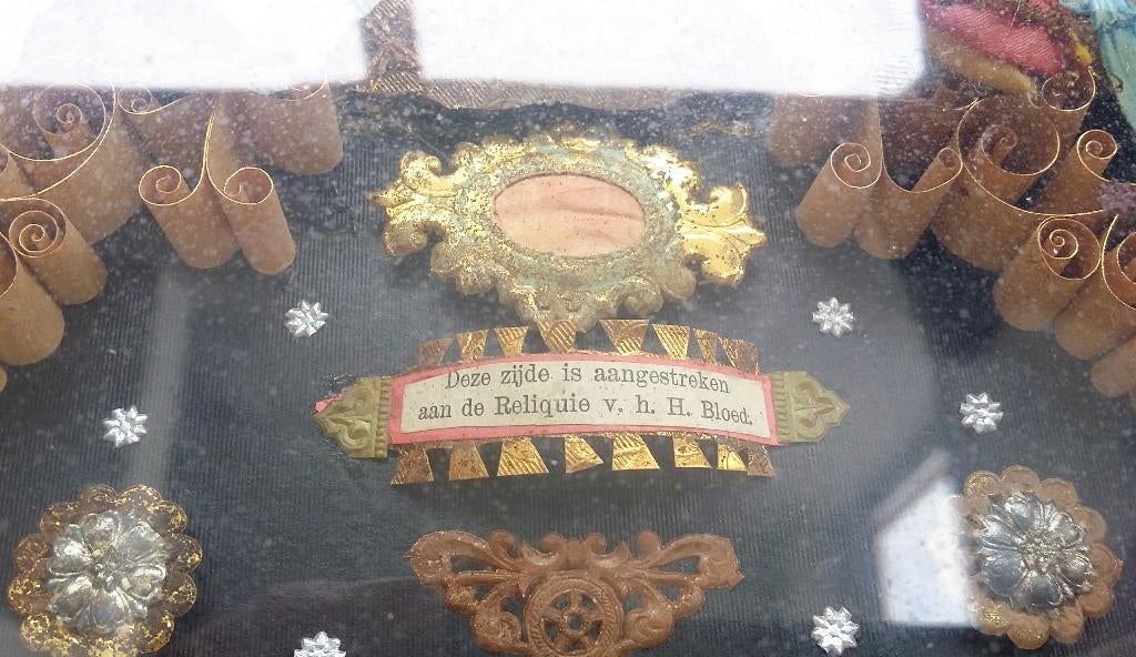 Om 1900 Relikwie Het Wonder van Boxmeer Kloosterwerk Reliek, Antiek en Kunst, Antiek | Religie, Ophalen of Verzenden