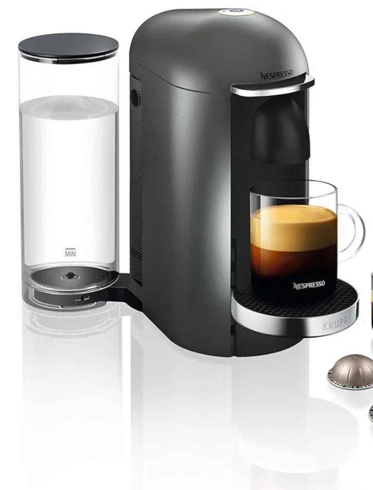 Zgan krups nespresso vertuo titanium, Witgoed en Apparatuur, Koffiezetapparaten, Ophalen of Verzenden, Zo goed als nieuw, Espresso apparaat