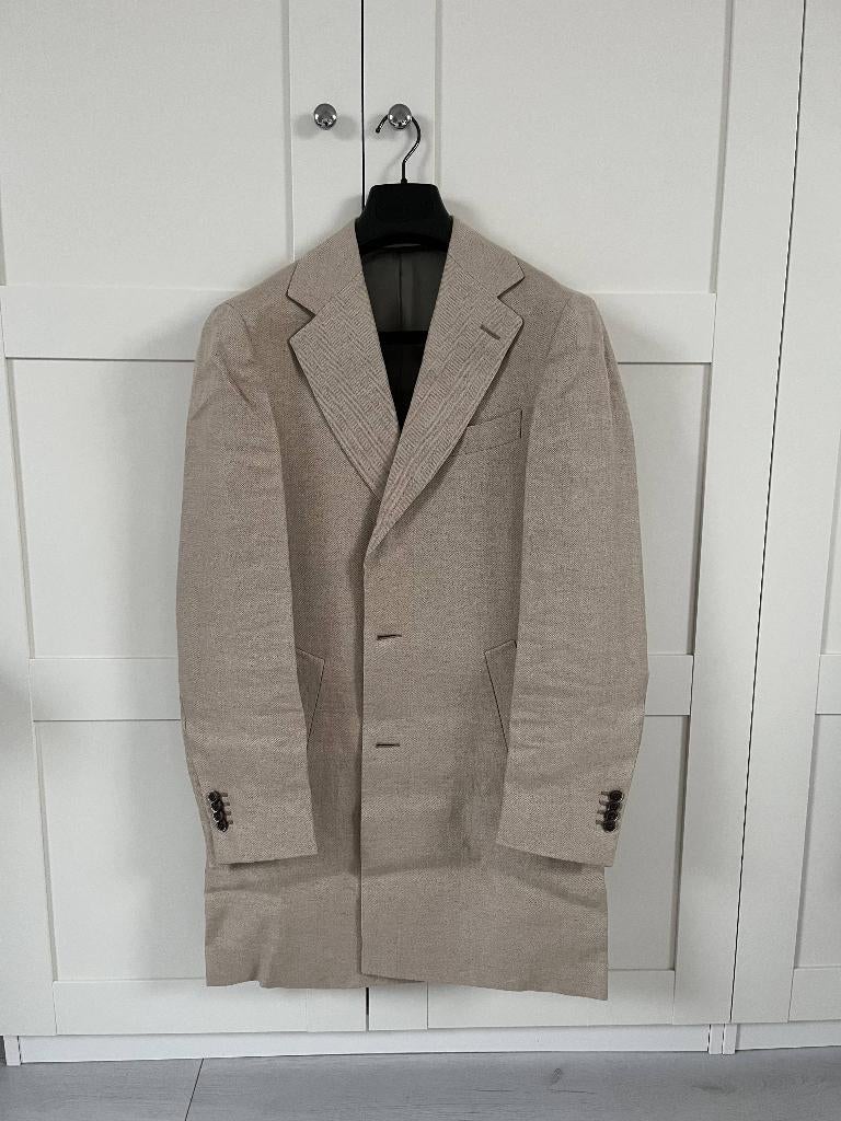 Suitsupply heren mantel linnen maat 46 – beige jas NIEUW, Kleding | Heren, Beige, Nieuw, Ophalen of Verzenden, Maat 46 (S) of kleiner