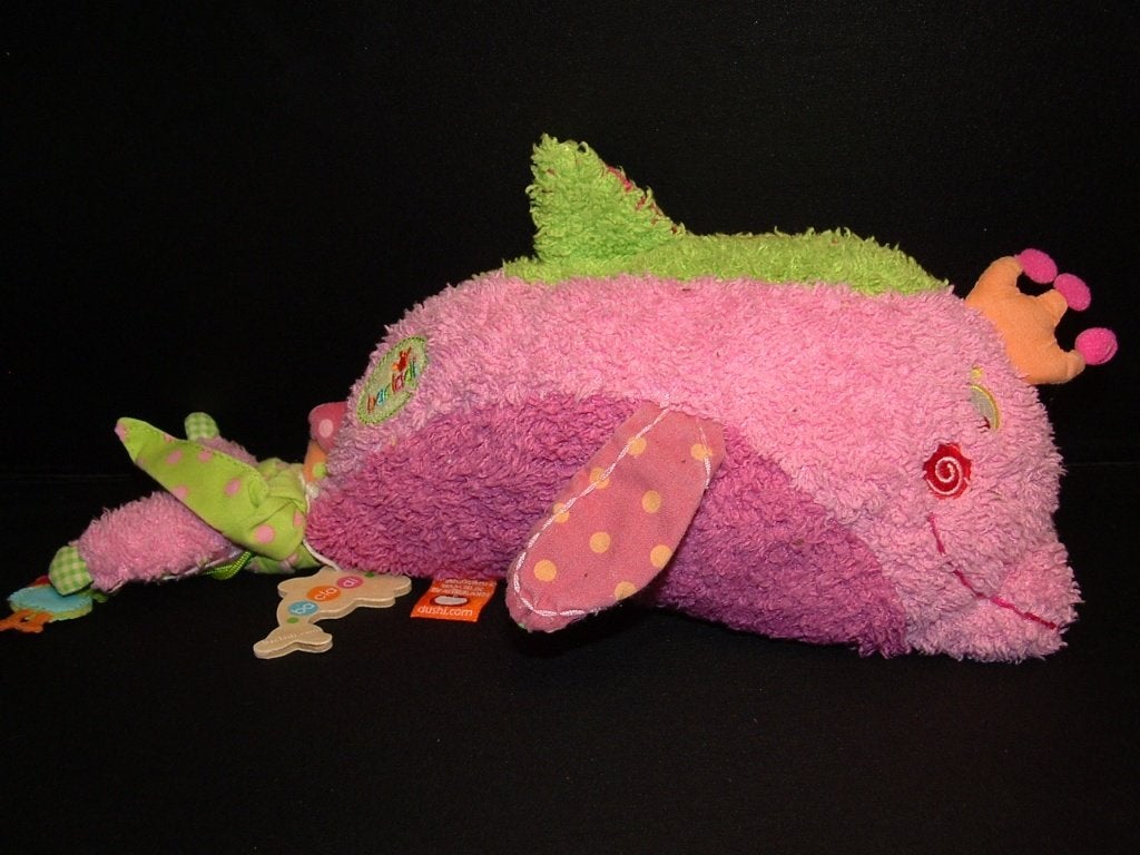 DUSHI DOLFIJN ZACHTE BADSTOF ROZE FUCHSIA MET GROENE, Ophalen of Verzenden, Nieuw, Overige typen