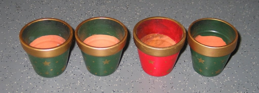 IKEA Waxinelichthouders - Rood en Groen met Sterren, Overige materialen, Gebruikt, Meerkleurig, 8 cm