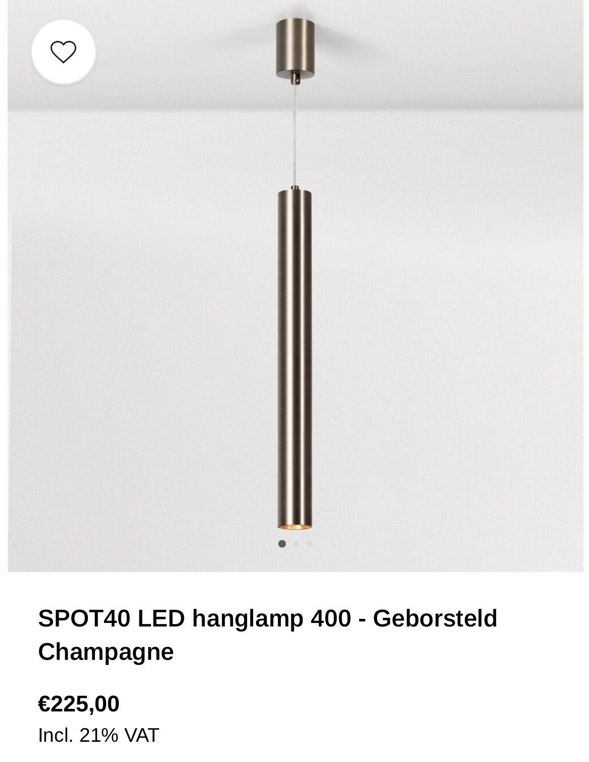LIGHTINOVA SPOT40 LED Hanglamp 400 - Geborsteld Champagne, Ophalen of Verzenden, Nieuw, Metaal, Overige fittingen