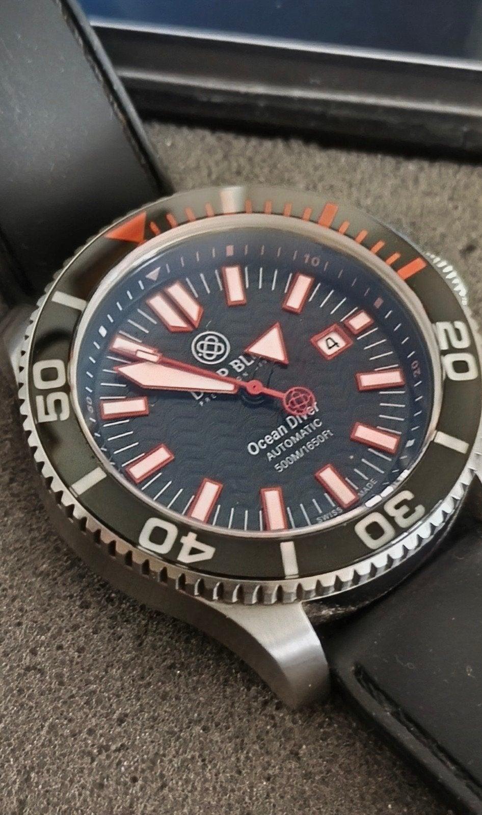Deep Blue Diver Swiss Made, Sieraden, Tassen en Uiterlijk, Horloges | Heren, Ophalen of Verzenden, Zo goed als nieuw, Staal, Overige merken