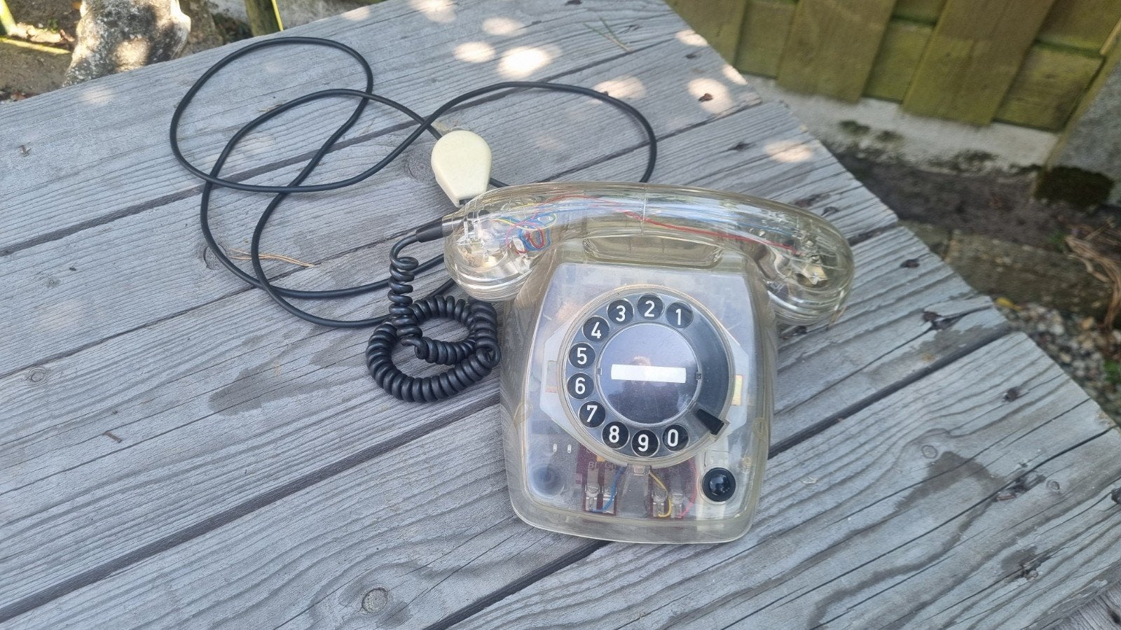 Vintage Telefoon met Draaischijf - Transparant Design, Ophalen, Gebruikt, Met draaischijf
