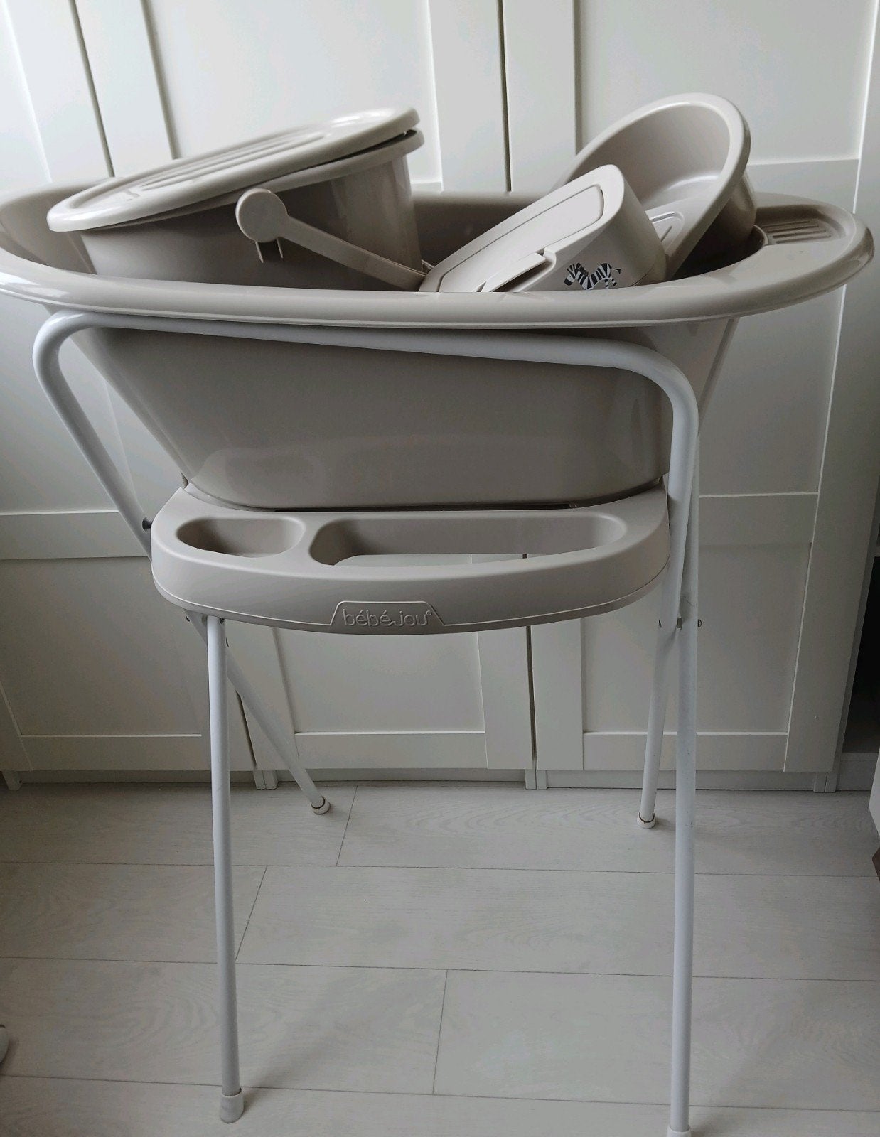 Bébé-Jou baby bad set taupe, Ophalen, Gebruikt, Badje, Bébé-jou