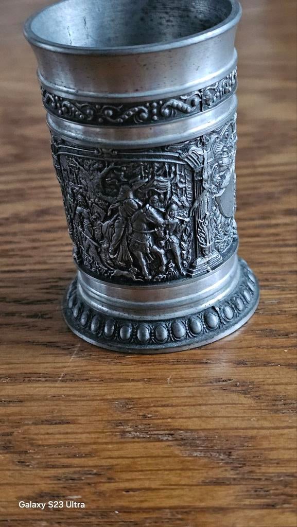 Antieke BMF Tinnen Beker - 95% Rein Zinn, Antiek en Kunst, Antiek | Tin, Ophalen of Verzenden