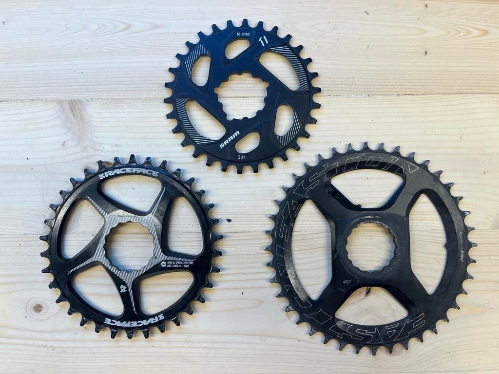 Diverse Kettingbladen - SRAM, Raceface, Easton, Ophalen of Verzenden, Gebruikt, Crankstel of Pedalen
