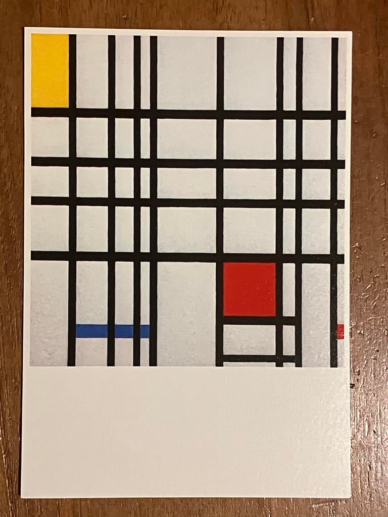 Piet Mondriaan - Composition with red, yellow and blue, 1939, Verzamelen, Ansichtkaarten | Themakaarten, Ongelopen, 1980 tot heden