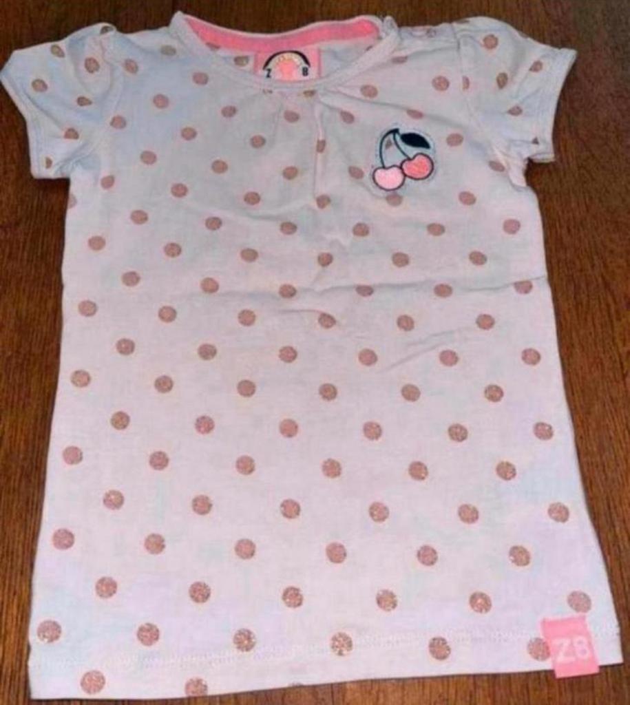Z8 T-shirt mt 86 lichtroze met glitters zomer, Ophalen of Verzenden, Zo goed als nieuw, Meisje, Shirtje of Longsleeve