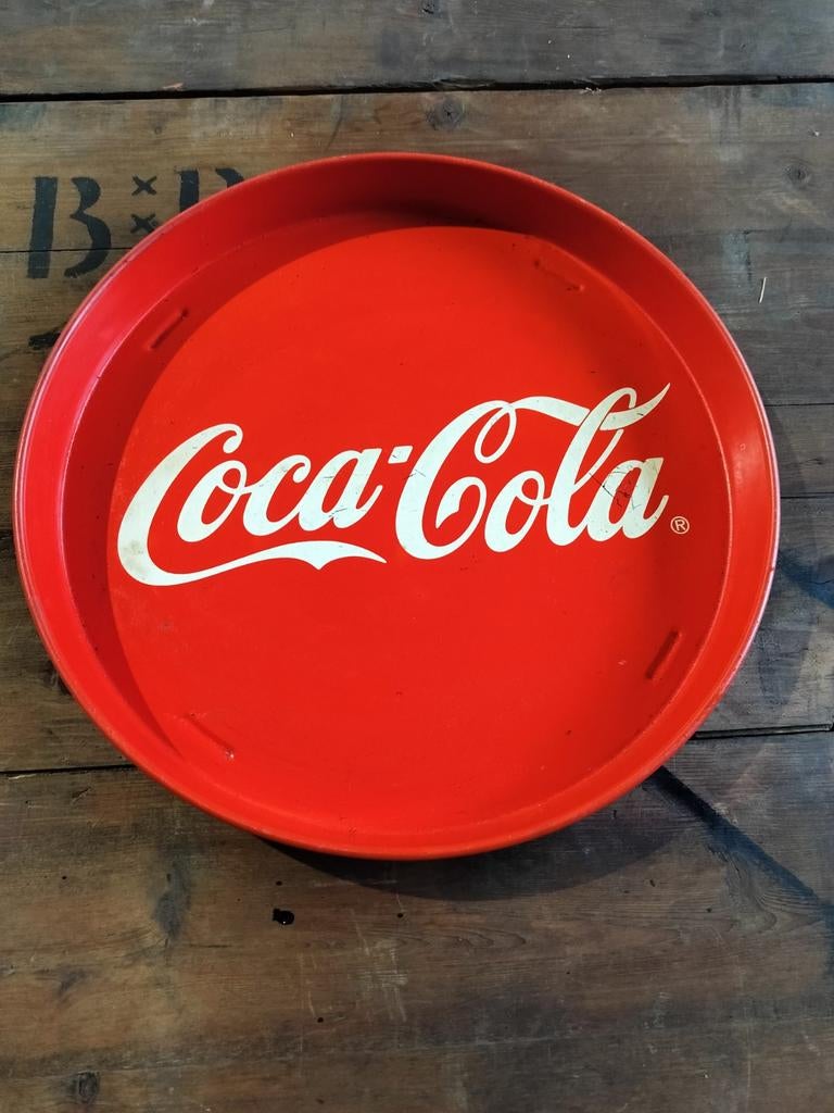 Coca Cola Dienblad - Vintage, Huis en Inrichting, Woonaccessoires | Dienbladen, Ophalen of Verzenden, Gebruikt, Rond, Metaal