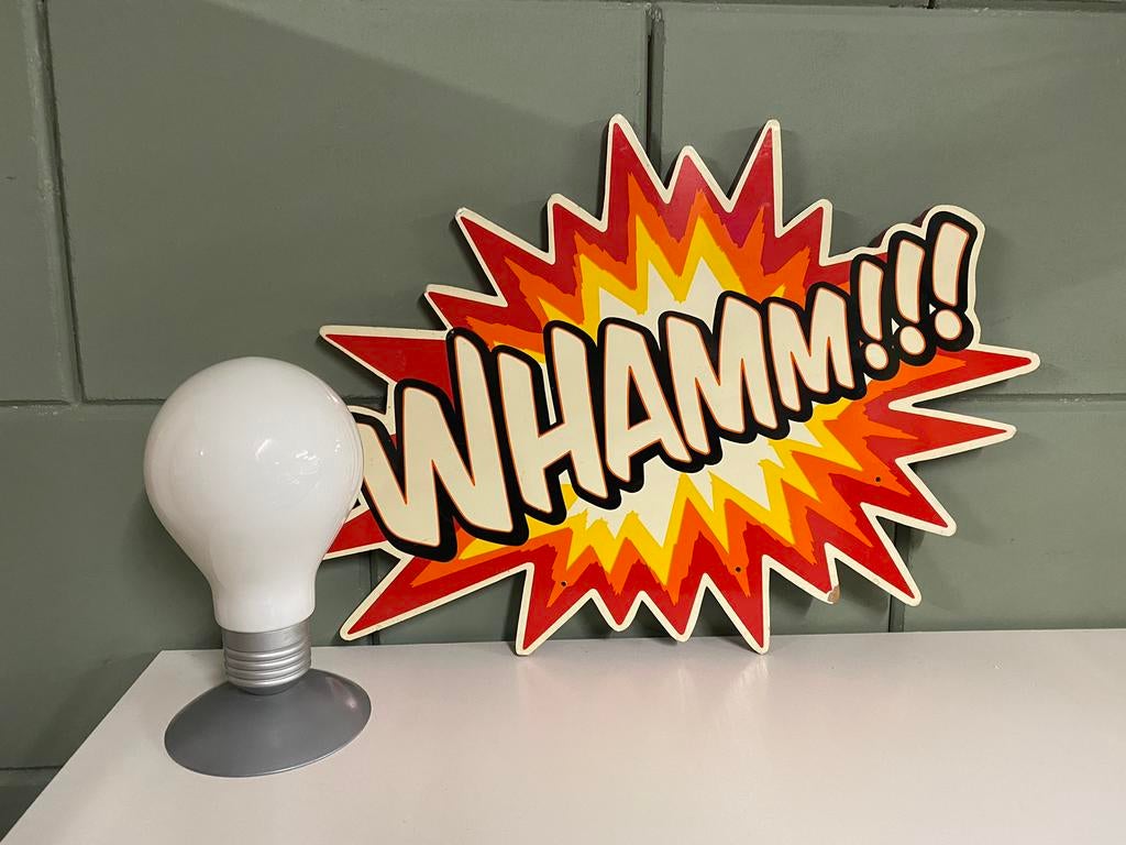 Massive lampje bulb pop-art jaren 90 post modern, Ophalen, ., 2de hands, Zo goed als nieuw