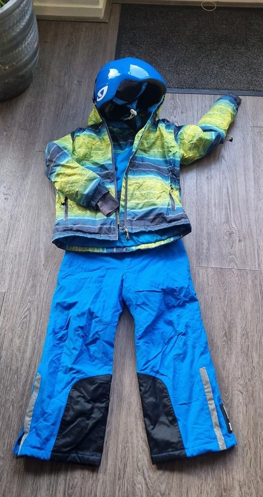 Leuk skipak met Giro skihelm maat 122/128, Overige merken, Gebruikt, Ophalen of Verzenden, Kleding