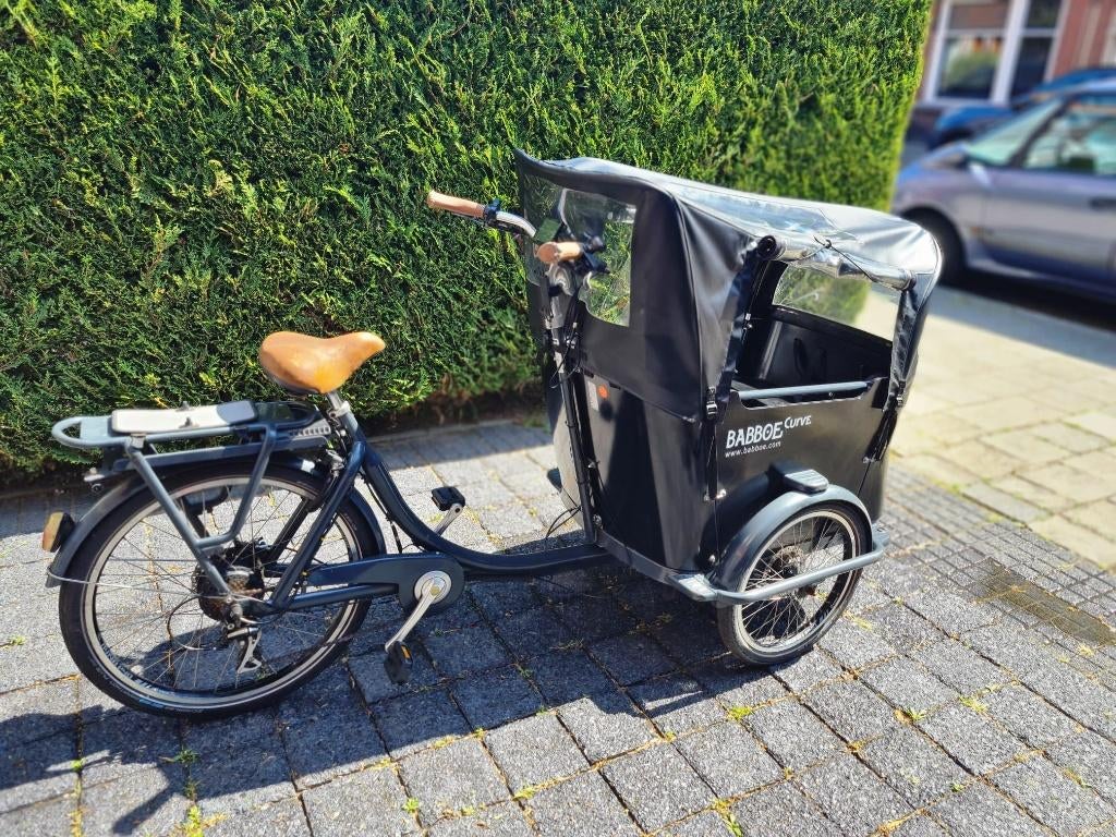 Babboe Bakfiets E-Curve, zwart/black, 4 kinderen of meer, Elektrisch, Zo goed als nieuw, Ophalen
