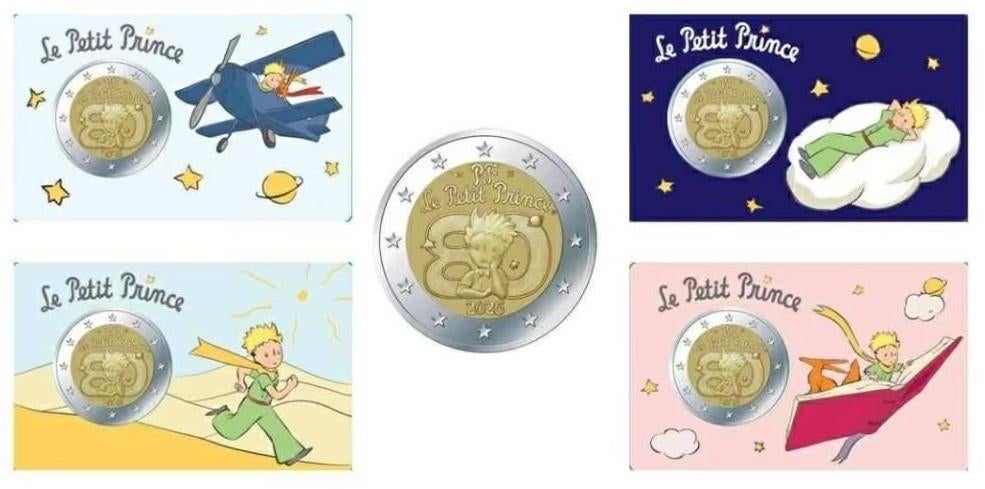 2 euro Frankrijk 2026 - De Kleine Prins (BU) - 4 Coincards, Ophalen of Verzenden, Frankrijk, 2 euro, Setje
