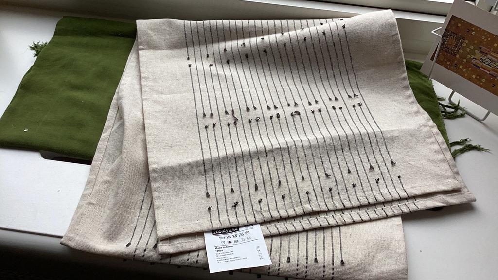 Ikea Vårarv. Katoen/jute tafelloper. Naturel/grijs. Nieuw!, Minder dan 50 cm, 100 tot 150 cm, Ophalen of Verzenden, Zo goed als nieuw