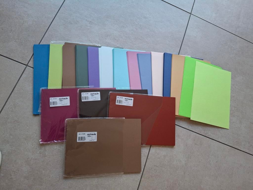 Grote stapel Papicolor papier diverse kleuren, Ophalen of Verzenden, Papier of Karton, Overige merken