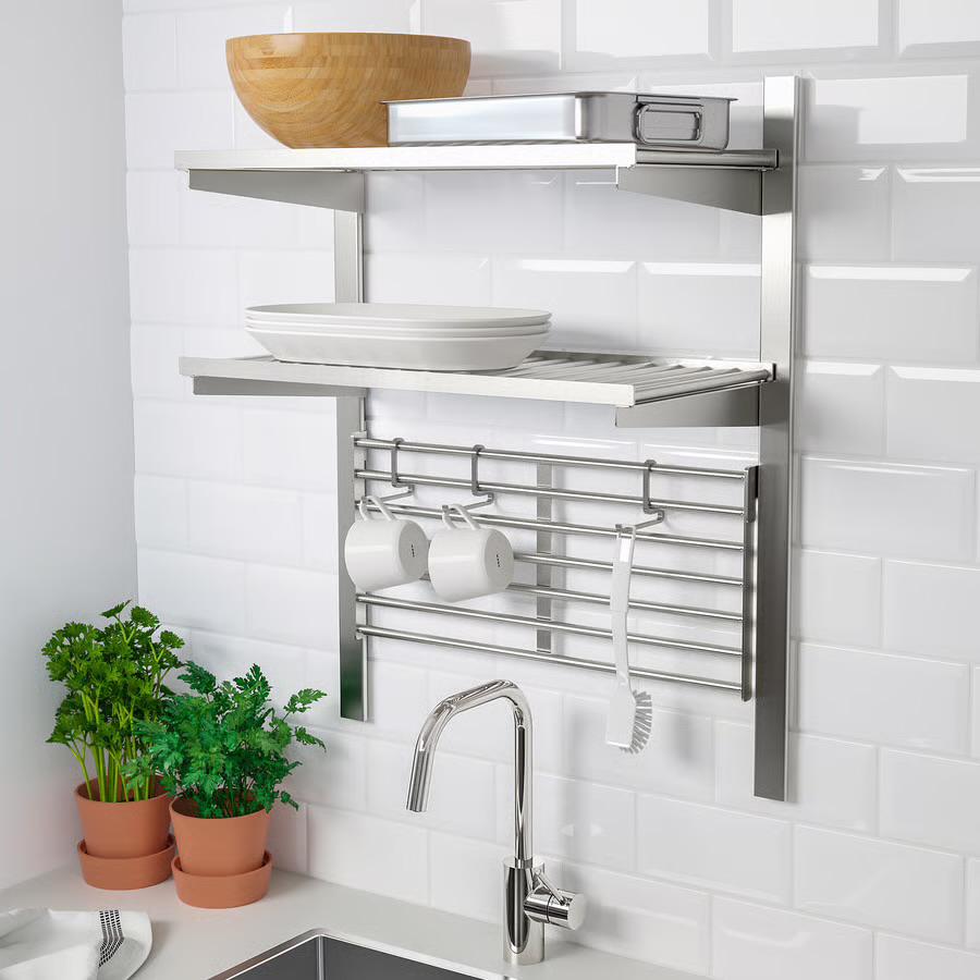 Ikea kungsfors RVS wandrek afdruiprek wandrooster, Ophalen of Verzenden, Gebruikt