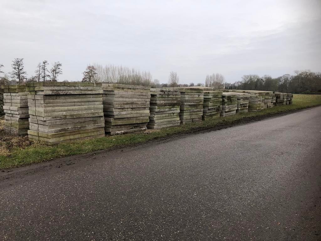 Te koop partij gebruikte betonplaten, Tuin en Terras, Tegels en Klinkers, Ophalen of Verzenden, Beton, Overige typen