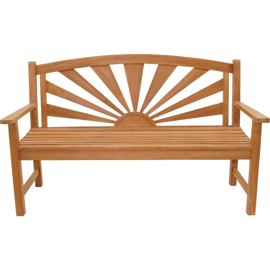 Tuinbank teakhout Sunburst 156 cm - 3-persoons, Ophalen of Verzenden, Nieuw, Teakhout