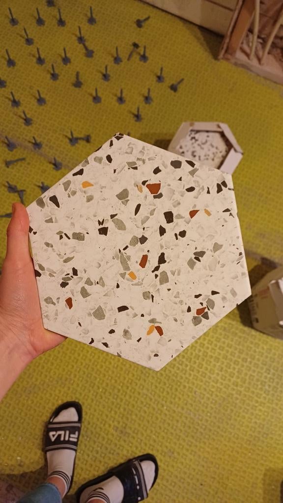 Mooie hexagon wand- of vloertegels - 6.44 m², Ophalen, Keramiek, Nieuw, Minder dan 20 cm
