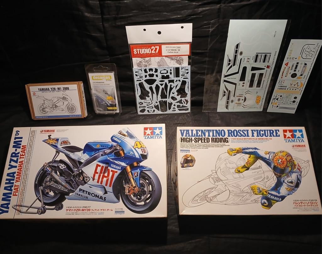 Tamiya 1:12 14117 + 14118 Rossi Goodwood set, Nieuw, Ophalen of Verzenden, Tamiya, Groter dan 1:32