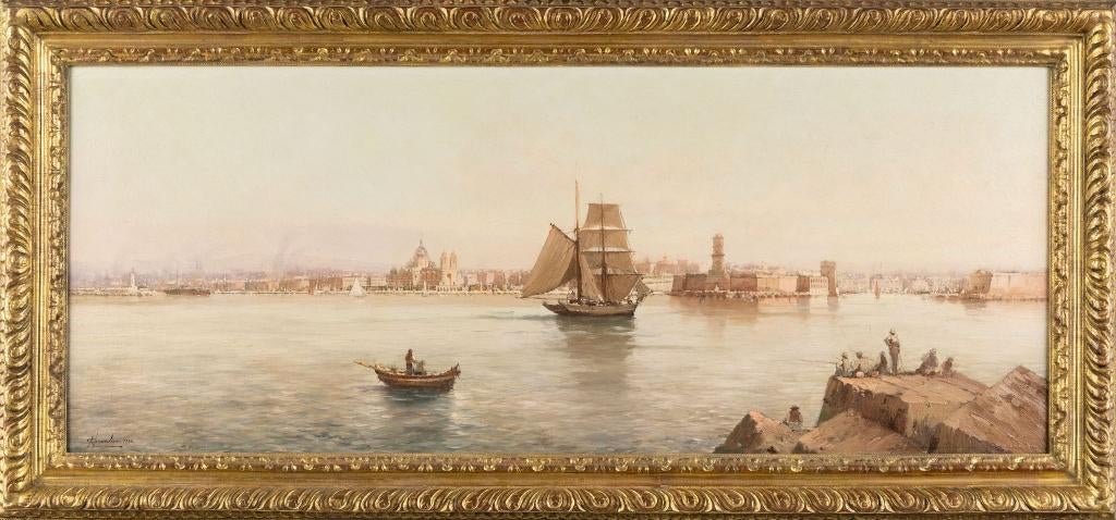 De haven van Marseille, Nicolas Chevalier Nicolas Chevalier, Antiek en Kunst, Ophalen
