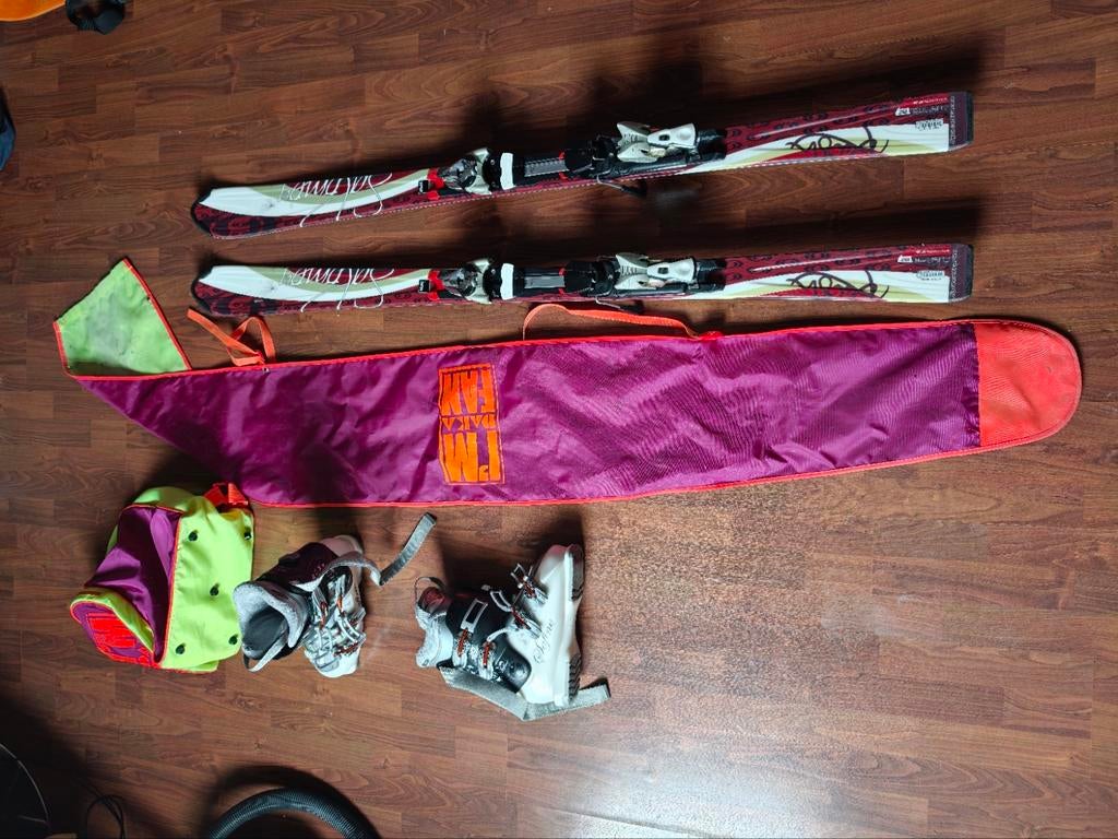 Geslepen en gewaxt:Salomon 152 Skies + maat 38 schoenen, Overige merken, 160 tot 180 cm, Gebruikt, Ophalen of Verzenden