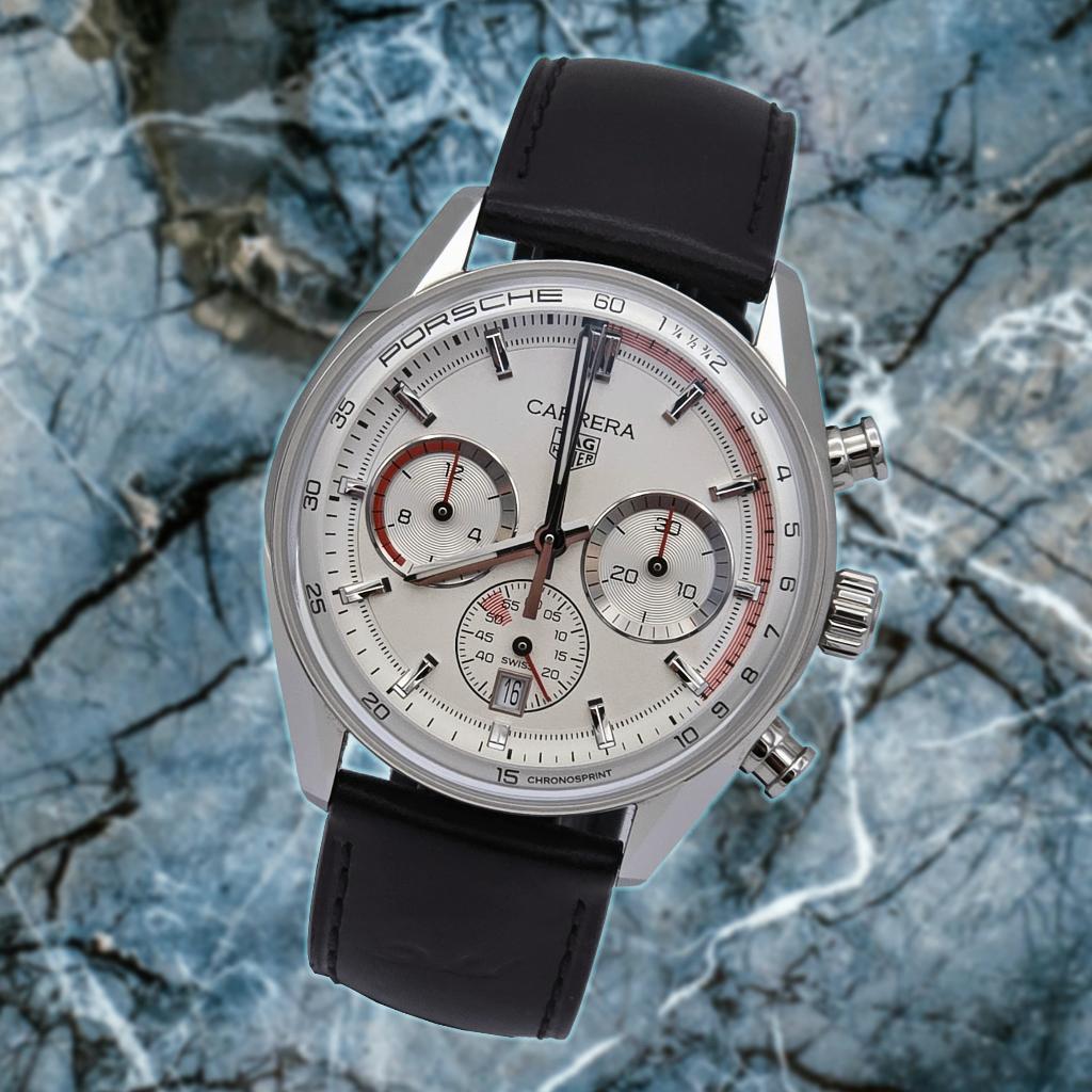 Tag Heuer Carrera Chronosprint X Porsche Lim. Edition 2025, Leer, Staal, Polshorloge, Ophalen of Verzenden