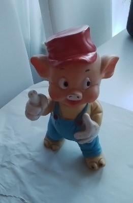 Vintage Disney biggetje Kwik van de drie biggen, Verzamelen, Ophalen of Verzenden, Overige figuren, Gebruikt, Beeldje of Figuurtje