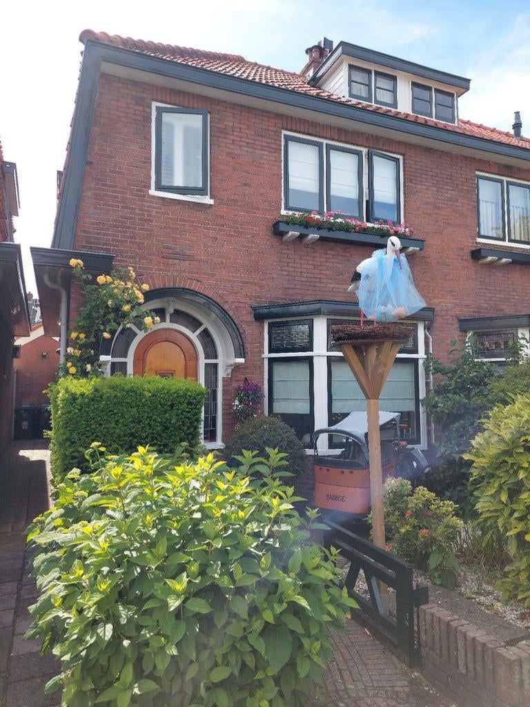 T.h.a. ooievaar op nest, geboorteversiering., Ophalen, Zo goed als nieuw