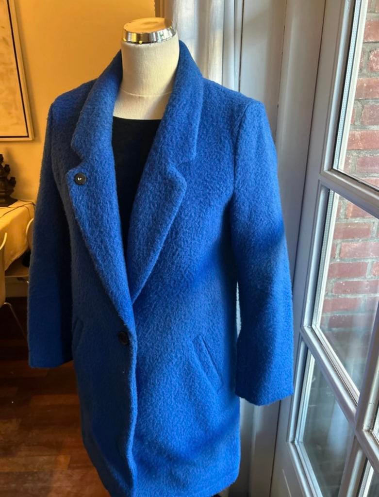 Scotch & soda. Blauwe jas elevtric blue. 40, Kleding | Dames, Verzenden, Zo goed als nieuw, Maat 38/40 (M), Blauw