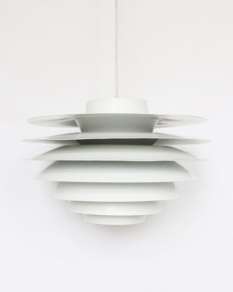 Vintage Verona 480 hanglamp wit Deens design schalenlamp, Vintage retro midcentury deens design, Gebruikt, Ophalen of Verzenden