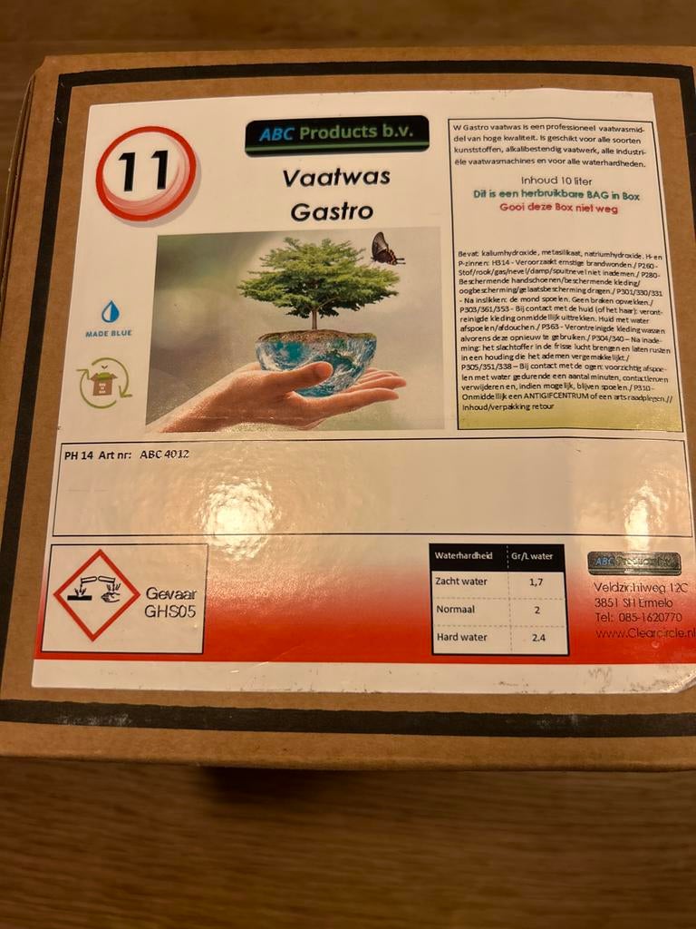 5L Spoelmiddel Glazenmachine - Vaatwas Gastro, Ophalen of Verzenden